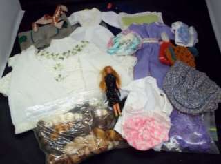 Vintage Barbie Doll Clothes Lot Mixed Dresses Skirts Hats Jackets w 