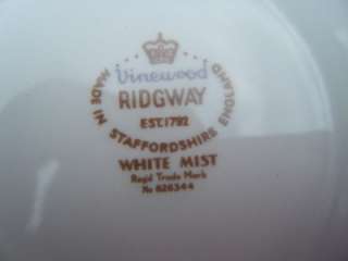 Ridgway Vinewood White Mist Tea Set 9pc white silver blue grey leaves 