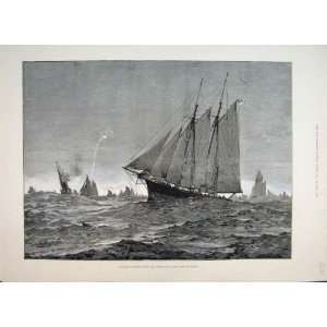    1887 English Cruisers North Sea Trawl Fishing Fleet