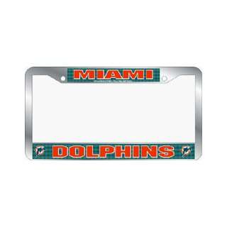  Miami Dolphins License Plate Frame Chrome Deluxe NFL 