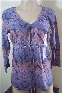 Womens Clothing Villager Purple 3/4 Sleeve Ladies Misses Shirt Knit 