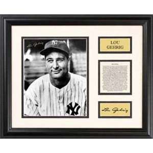  Lou Gehrig New York Yankees   Portrait   Framed 7 x 9 