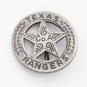  Old West Silver Texas Rangers Badge