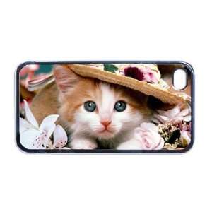  Cute kitten in hat Apple RUBBER iPhone 4 or 4s Case 