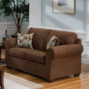  Simmons Upholstery Simmons Chocolate Fabric Loveseat with 