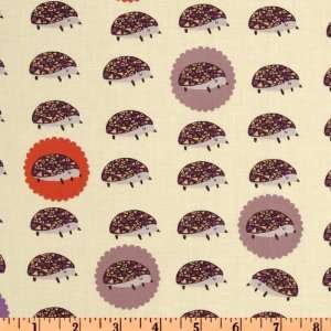  44 Wide Outfoxed Hedgehogs Cream Fabric By The Yard 