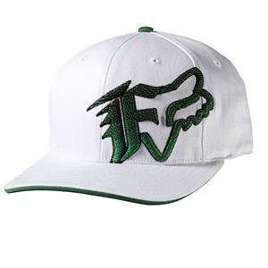  Fox Racing DC Check Fitted Hat   S/MD/White/Green 