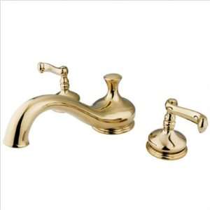   Roman Tub Filler with French Lever Handles Finish Polished Chrome