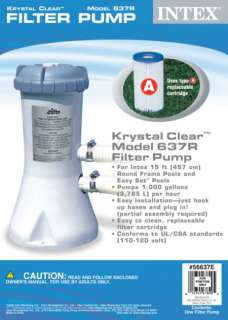   1000 GPH Filter Pump & Krystal Clear Saltwater System Pool Chlorinator