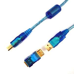   Hi Speed USB 2.0 Cable A to B with Ferrite Core and Extension Adapter