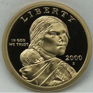  2000 S Sacagawea Proof Dollar Golden Cameo Everything 