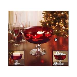  PartyLite Ruby Red Hand Blown Glass Candle Holder