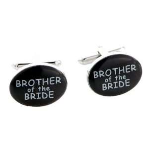  Brother of The Bride Silver and Black Wedding Cufflinks Jewelry