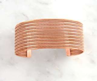 Verna Tahe 9 Row Rope Copper Cuff Bracelet Navajo Native American 