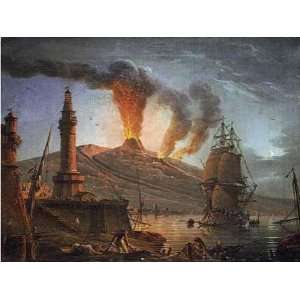  Eruption of Vesuvius at Night Charles Francois Grenier 