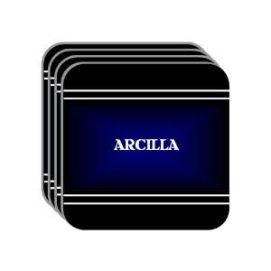 Personal Name Gift   ARCILLA Set of 4 Mini Mousepad Coasters (black 