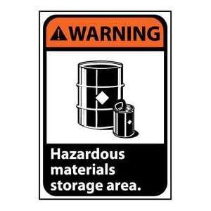 Warning Sign 14x10 Vinyl   Hazardous Materials Storage Area  