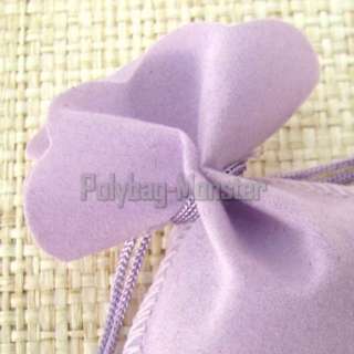50 Lavender Velvet Oval Pouch Jewelry Gift Bag 2.75x3.5  