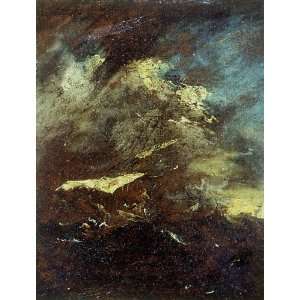   Guardi   24 x 32 inches   Two Vessels in a Storm