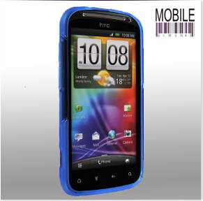 BLUE WAVE DESIGN VEL CASE COVER FOR HTC SENSATION WITH FREE SCREEN 