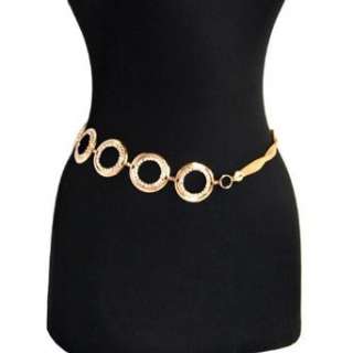  Stunning Gold Tone Rhinestone Chain Link Belt Clothing