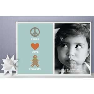  Peace Love Cookies Holiday Photo Cards Health & Personal 