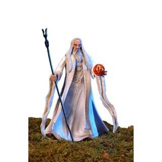 Lord of the Rings Two Towers Saruman with Staff Raising Action and 