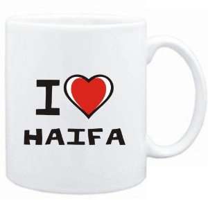Mug White I love Haifa  Cities 