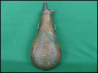   War Military Batty Peace Powder flask horn American Eagle Reenactment