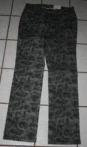 NWT $25 TOTAL GIRL Gray Rose Print Skinny Jeans ~Var Sz  