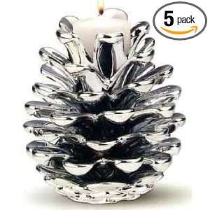 HOLDER , , 5 , , SILVER, PINE CONE HOLDERS, PINE CONES, CANDLE HOLDER 