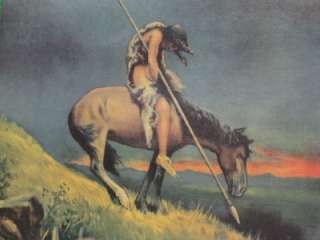 VANISHING AMERICAN INDIAN AT TRAILS END OLD WEST PRINT END OF THE 