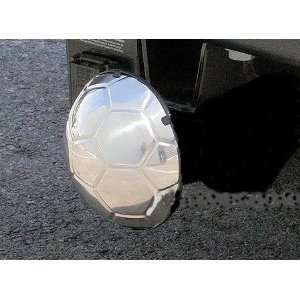    Stainless Steel Trailer Hitch Cover   Soccer Ball Automotive