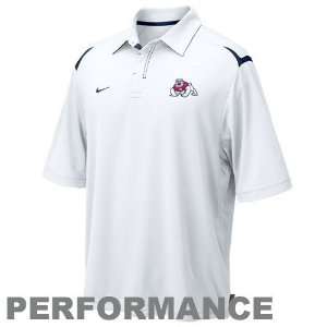 Nike Fresno State Bulldogs White Silent Count Dri FIT Performance Polo 