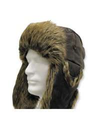 New USHANKA TROOPER Brown AVIATOR Fur Hat Mens