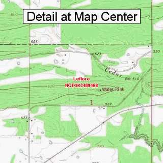 USGS Topographic Quadrangle Map   Leflore, Oklahoma (Folded/Waterproof 