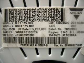 01 Ohm 1% 20 Amp Shunt Resistor 200mV Qty 100 #100708  