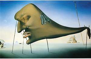 1937 Salvador Dali ART, Surrealism Painting Repo, 11 x19 Dream, Le 