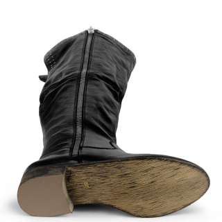 Buffalo Leder Overknee Boot in schwarz  