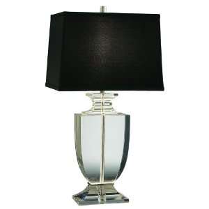  Artemis Clear Lead Crystal Table Lamp with Black Shade 