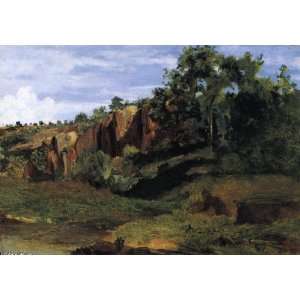 FRAMED oil paintings   Jean Baptiste Corot   24 x 16 inches   Rocks at 