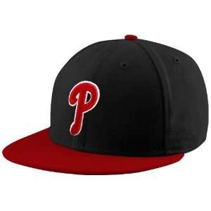 New Era Philadelphia Phillies Black Red League 59FIFTY Fitted Hat (6 7 