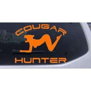 Orange 20in X 15.2in    Cougar Hunter Funny Car Window Wall Laptop 