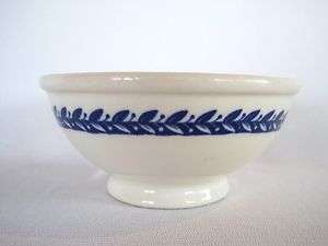 Vintage Syracuse China Ivory & Blue Pedestal Bowl  