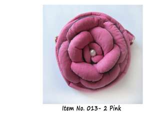 New Microfiber Big Pearl Flower Rose Petal Purse Handbag Shoulder Bag 