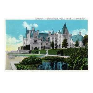 Asheville, North Carolina, Exterior View of the Biltmore Mansion with 