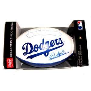  Orel Hershiser Autographed Los Angeles Dodgers Football 