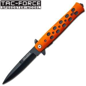  orange stiletto Fast Spring Assisted Knife with glass 
