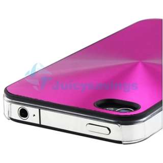PRIVACY FILTER+Pink Aluminum CASE for iPhone 4 4S 4G 4GS  