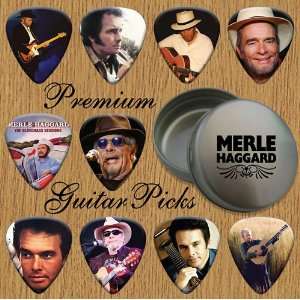  Merle Haggard 10 Premium Guitar Picks In Tin (0) Musical 